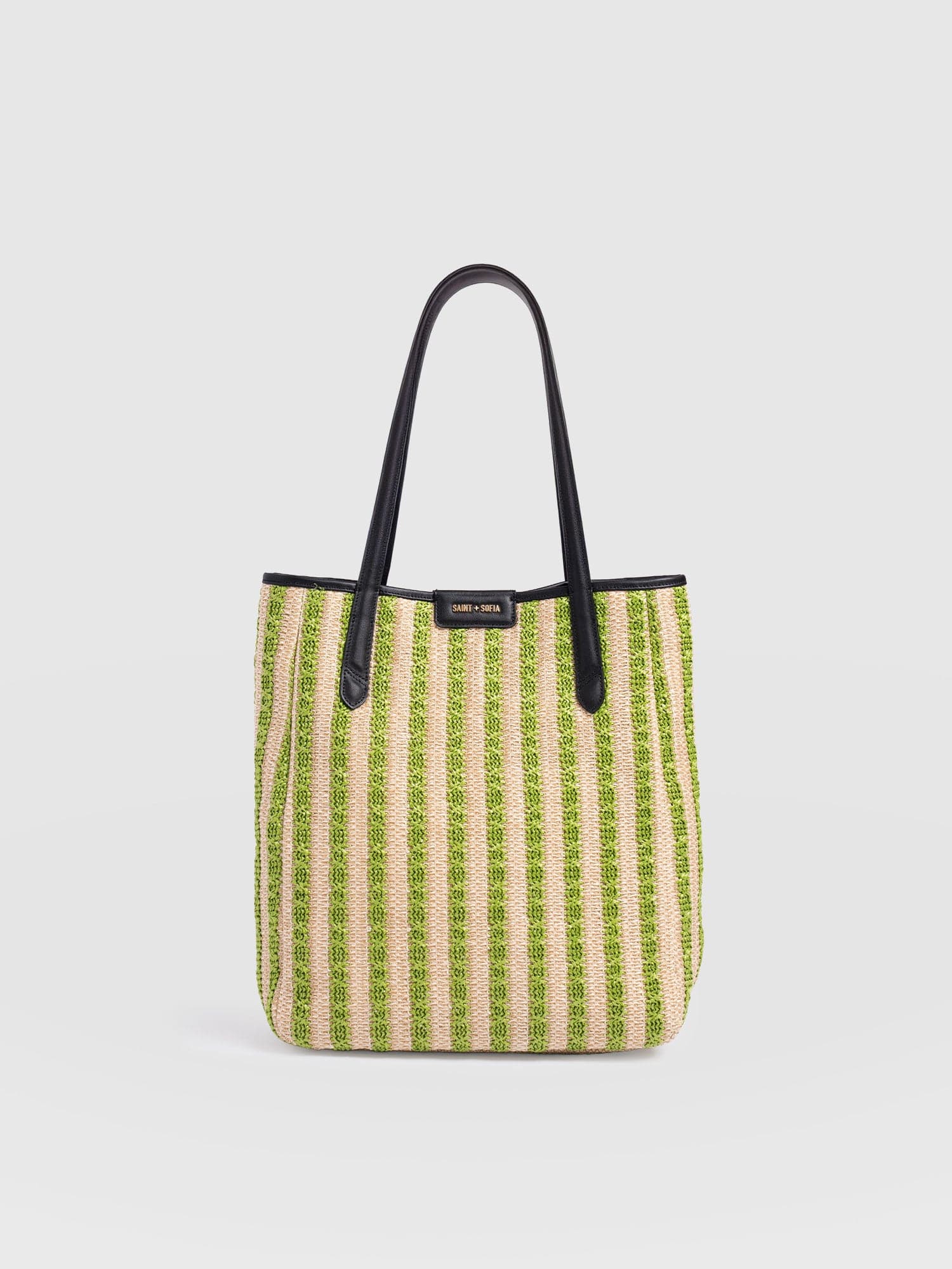 Stella Shopper Bag - Green Raffia - Women's Handbags | Saint + Sofia® EU
